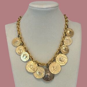 Gold Coin Statement Necklace